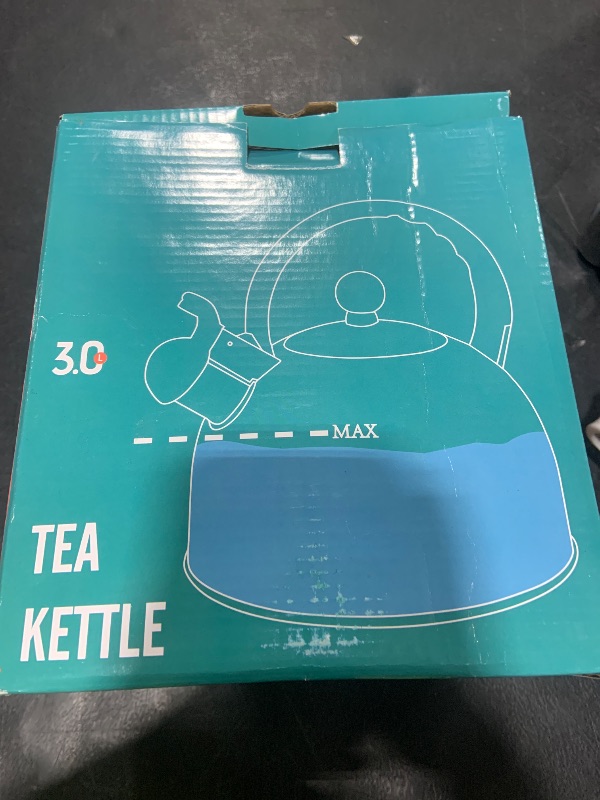 Photo 1 of GGC 2.7QT/3L Whistling Tea Kettles for Stove Top, Stainless Steel Tea Kettle with for Boiling Water Milik or Coffee, Starry Gray Tea Pots with Wooden Anti Heat Handle