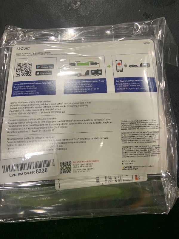 Photo 1 of CURT 51180 Echo Mobile Electric Trailer Brake Controller with Bluetooth® Enabled Smartphone Connection, Proportional