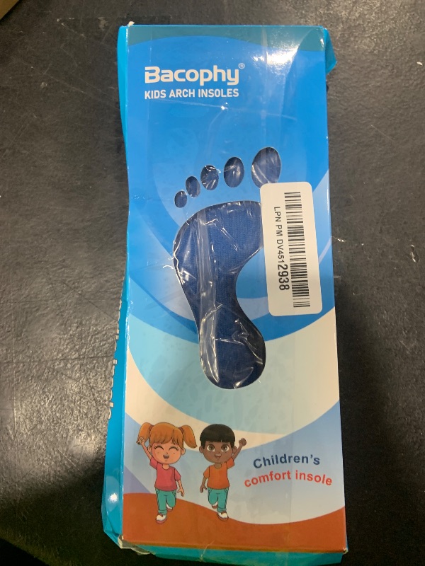 Photo 1 of Bacophy Kids Orthotic Arch Support Shoe Insoles, Children Pu Cushioning Inserts, Shock Absorption Velvet Surfaces Deep Heel Cup Inner Sole for Flat Feet, Plantar Fasciitis, Feet Heel Pain Relief