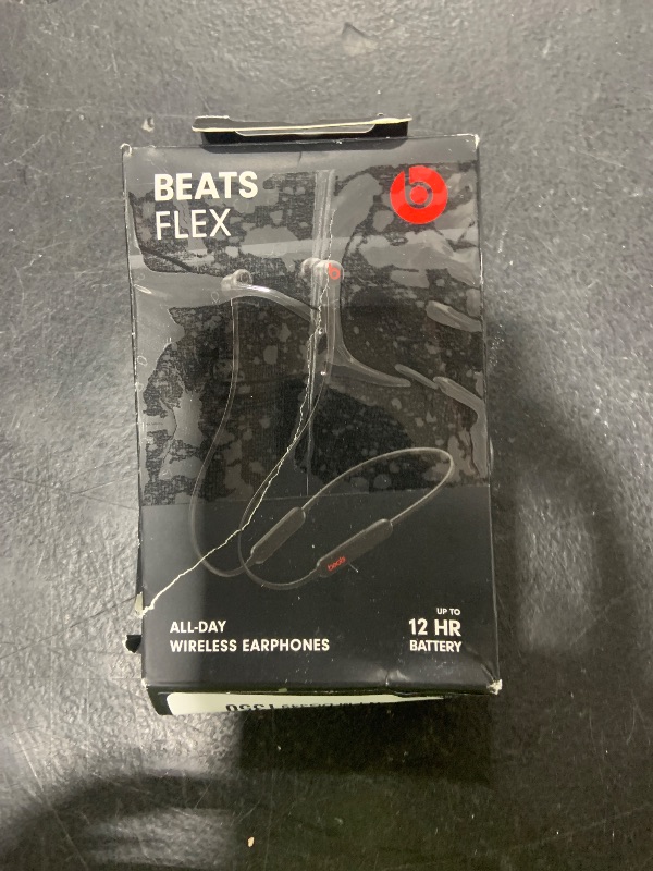 Photo 1 of Beats Flex Wireless Earbuds - Apple W1 Headphone Chip, Magnetic Earphones, Class 1 Bluetooth, 12 Hours of Listening Time, Built-in Microphone - Black