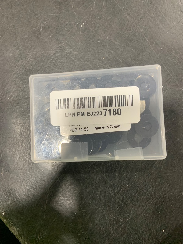 Photo 1 of 1/4" x 7/10" OD Black Flat Washers (0.64" ID, 0.7" OD, 0.075" Thick) for Screw Fasteners, 304 Stainless Steel, 50 PCS