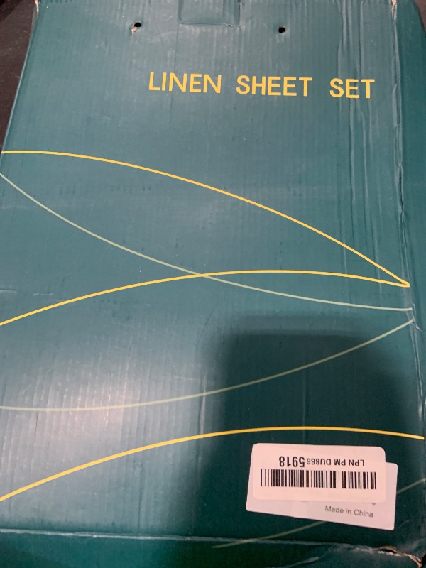 Photo 1 of SONORO KATE 100% French Pure Linen Sheets, Breathable and Durable Linen Sheets, Anti-Tear Linen Bed Sheets, Machine Washable, 16 Inch Deep Pocket - 4 Piece (White, California King)