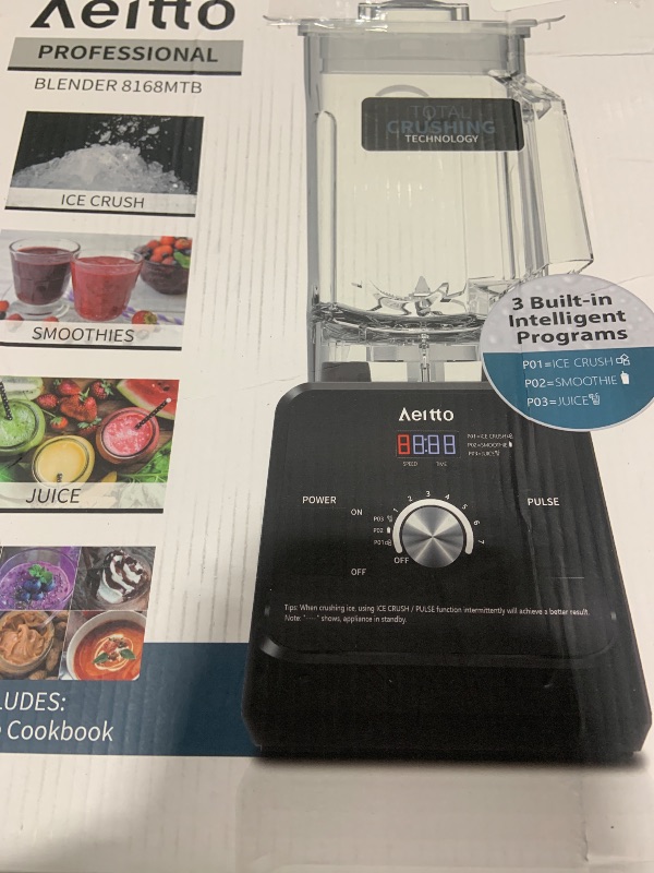 Photo 1 of Aeitto Blender, Blenders for Kitchen with 1500-Watt Motor, 68 Oz Large Capacity, Countertop Professional Blenders for Ice Crush, Frozen Drinks, Black