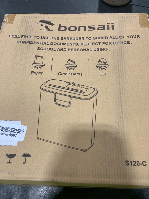 Photo 1 of Bonsaii Paper Shredder for Home Use, 8-Sheet StripCut Home Office Shredder, CD/Credit Card Shredder Machine with Overheat Protection, 3.4 Gallons Wastebasket