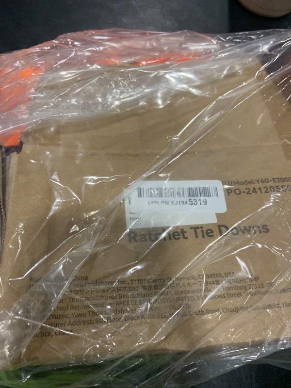 Photo 1 of Ratchet Tie Down Strap 8-Pack 15 Ft - 500 lbs Load Cap with 1500 lbs Breaking Limit, Ohuhu Ratchet Tie Downs Logistic Cargo Straps for Moving Appliances, Motorcycle, Orange