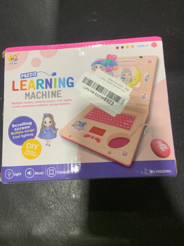 Photo 1 of Kids Learning Laptop, Electronic Educational Learning Computer Simulation Music for Early Learning Pink Non Retractable Mouse