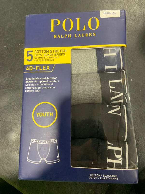 Photo 1 of POLO RALPH LAUREN Boys' 5-Pack Boxer Briefs, Grey/Black