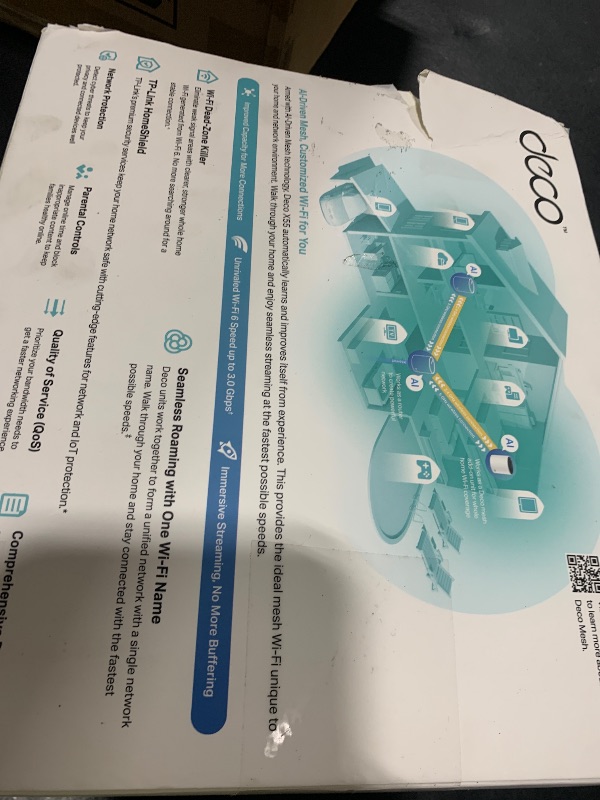Photo 1 of TP-Link ???? X55 AX3000 WiFi 6 Mesh System - Covers up to 2500 Sq.Ft., Replaces Wireless Router and Extender, 3 Gigabit Ports, Supports Ethernet Backhaul(1-Pack)
