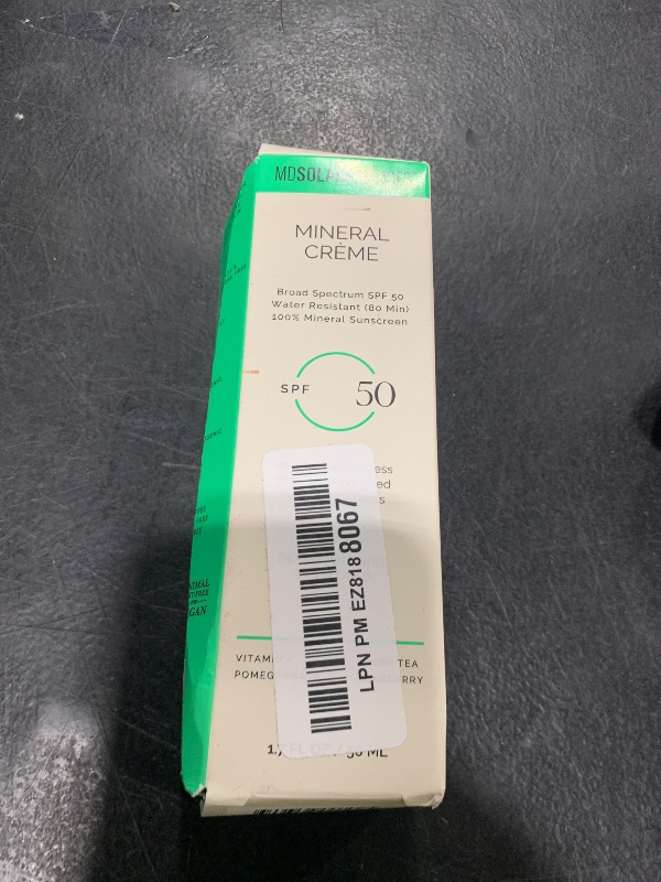 Photo 1 of MDSolarSciences Mineral Crème Sunscreen SPF 50 | Water-Resistant, Broad Spectrum UV Protection | Zinc Oxide Formula with Antioxidants | No White Cast, Sheer Matte Finish for All Skin Types (1.7 Fl Oz)