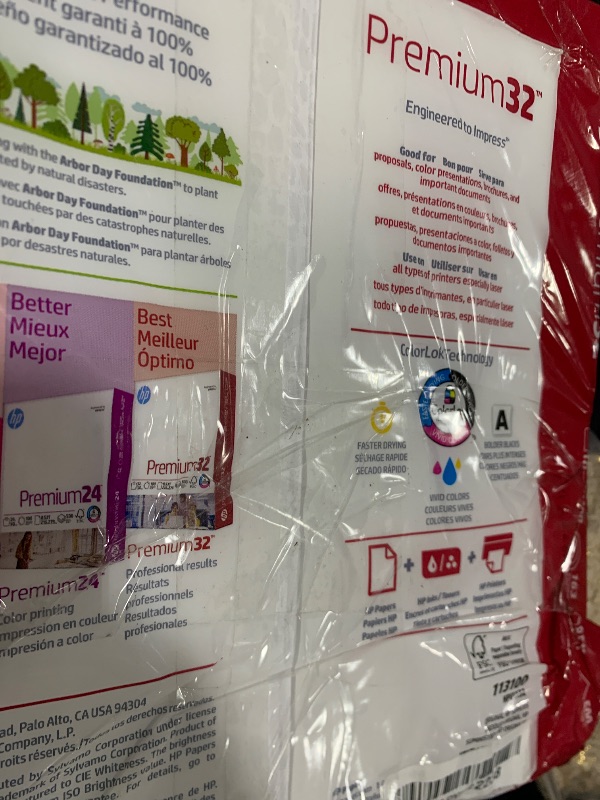 Photo 1 of HP Paper Printer | 8.5 x 11 Paper | Premium 32 lb | 1 Ream - 500 Sheets | 100 Bright | Made in USA - FSC Certified | 113100R