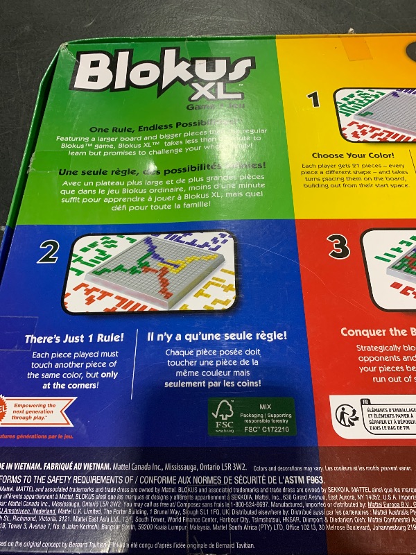 Photo 1 of Mattel Games Blokus XL Strategy Board Game, Family Game for Kids & Adults with Colorful Oversized Pieces & Just One Rule (Amazon Exclusive)