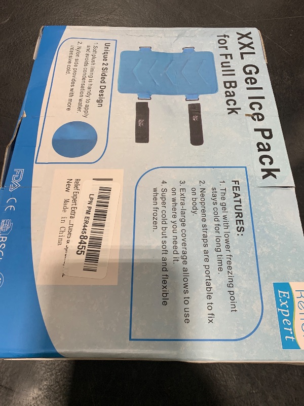 Photo 1 of Relief Expert Extra Back Large Ice Pack (13”x21”) - Reusable Ice Wrap for Back Discomfort and Musclar Fatigue- Cold Compress Therapy Gel Cold Pack for Full Body, Hip Leg, XXL - Blue