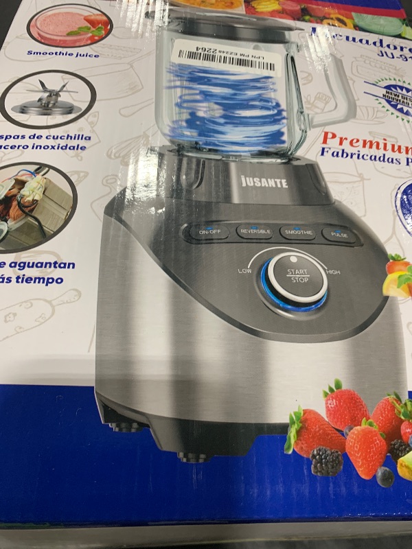 Photo 1 of JUSANTE Professional Blender with 1200 Watts and 64 oz Glass Jar Kitchen Countertop Blender for Shakes and Smoothies with High Speed Crushing Smoothie Blender Red for Smoothies Frozen Drinks