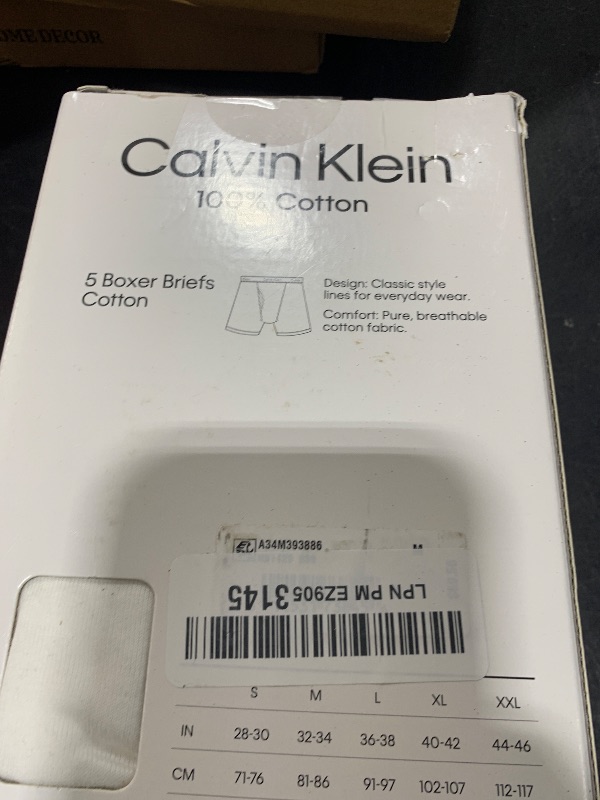 Photo 1 of Calvin Klein Men's Cotton Classics 5-pack Boxer Brief, 2 Black, 2 Heather Grey, 1 White, Medium