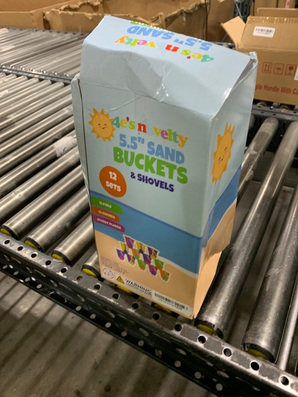 Photo 1 of 12 Sets 5.5" Sand Buckets and Shovels for Kids Bulk (12 Pack) Small Beach Bucket for Summer Outdoor Sand Toys