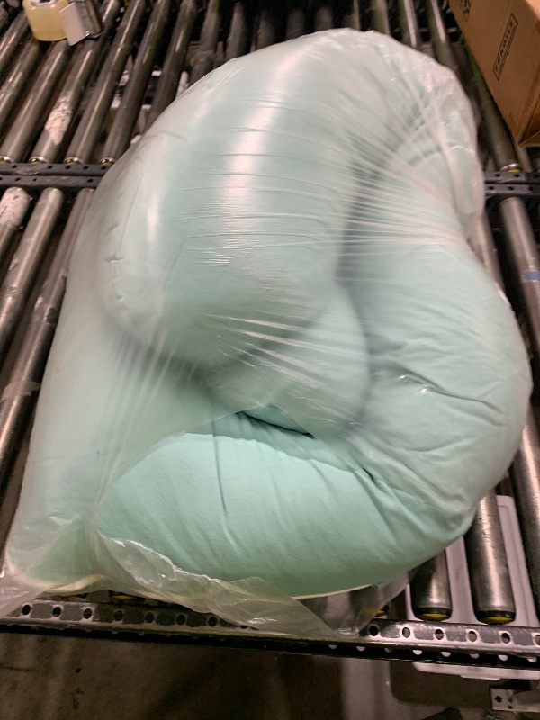 Photo 1 of Momcozy U Shaped Pregnancy Pillows with Cotton Removable Cover, 57 Inch Full Body Pillow Maternity Support, Tiffany Blue