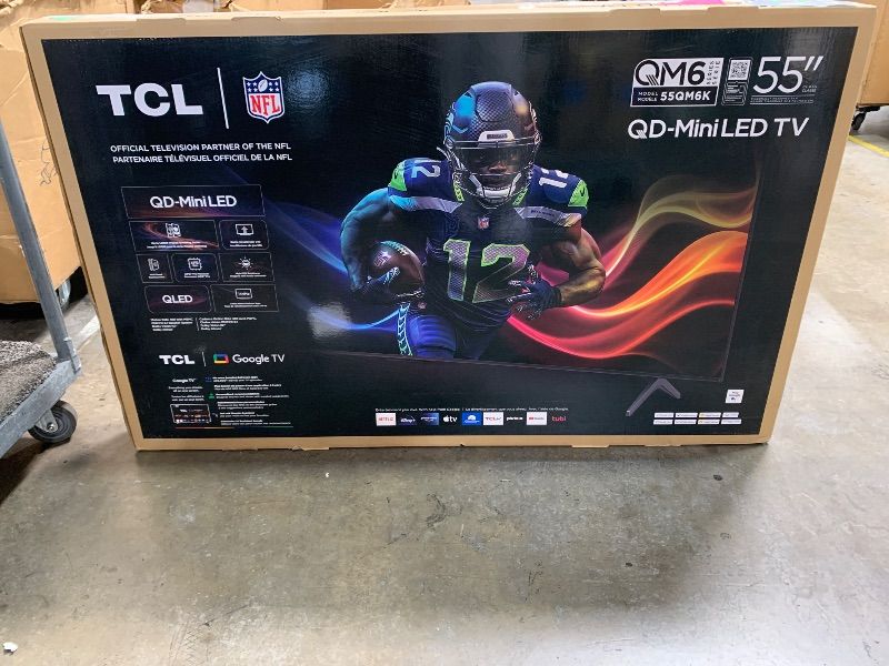 Photo 1 of TCL 55-Inch Class QM6K Series QD-Mini LED 4K UHD Google Smart TV Best Value Mini-LED TV - QLED, 144hz, 240hz Gaming Rate, High Contrast Screen, Onkyo Audio, Dolby Atmos (55QM6K, 2025 Model)