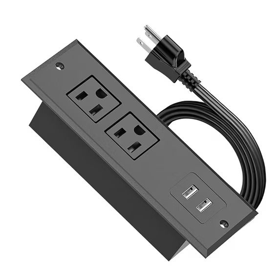 Photo 1 of Recessed Power Strip, Desktop Power Grommet Socket with Furniture (WHITE)