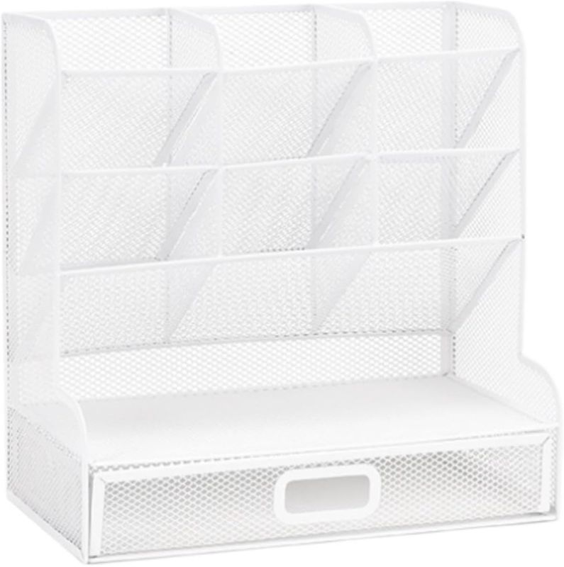 Photo 1 of Desk Organizer Desk Organizer Metal Mesh Desk Organizer With Drawer
