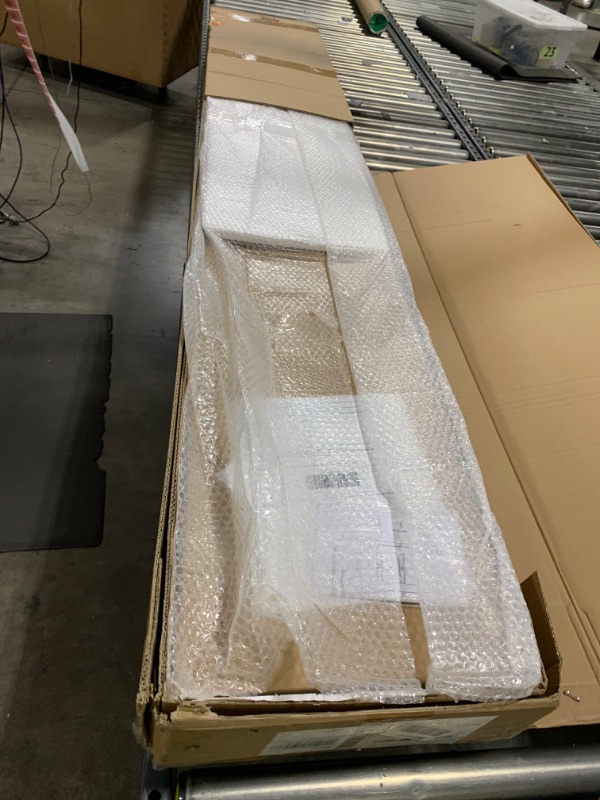Photo 1 of Fredbeck 36inx80in White Barn Door and 6.6FT Sliding Barn Door Hardware Kit Included,Solid,MDF, PVC Surface,DIY Assembly,5-Panel,Fit 33in-34in Opening