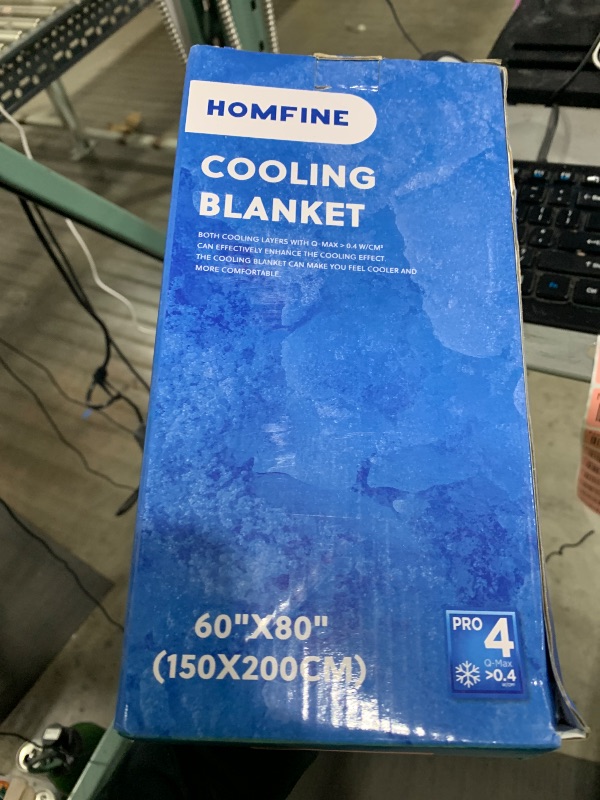Photo 1 of HOMFINE Cooling Blankets for Hot Sleepers - Summer Blanket Thin Lightweight Breathable Soft Double Side Enhanced Cooling Blanket for Bed Sofa, Keep Cool for Night Sweats (Light Blue, 60 x 80 inches)
