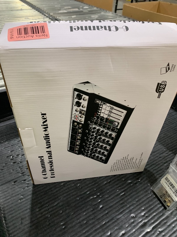 Photo 1 of 6 Channel Audio Interface Sound Board Mixing Console 16-Bit DSP DJ Mixer Audio Reverb Effect +48V Phantom Bluetooth Studio Audio Mixer For Karaoke Studio Streaming Recording
