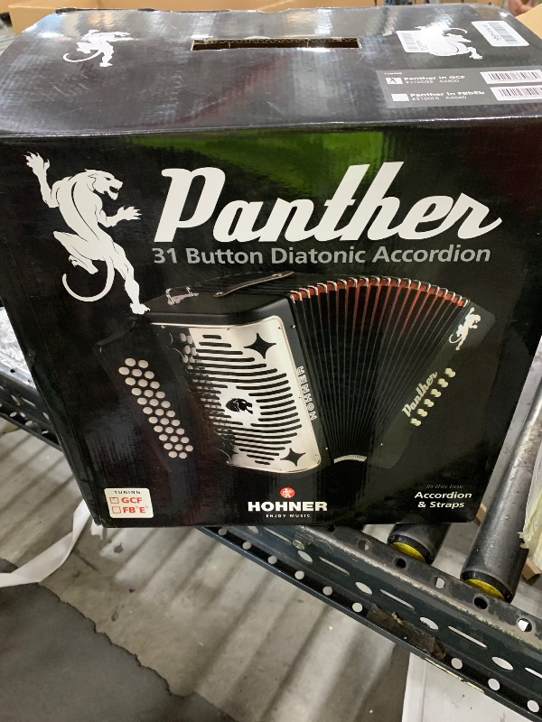 Photo 1 of Hohner Panther G/C/F 3-Row Diatonic Accordion - Black