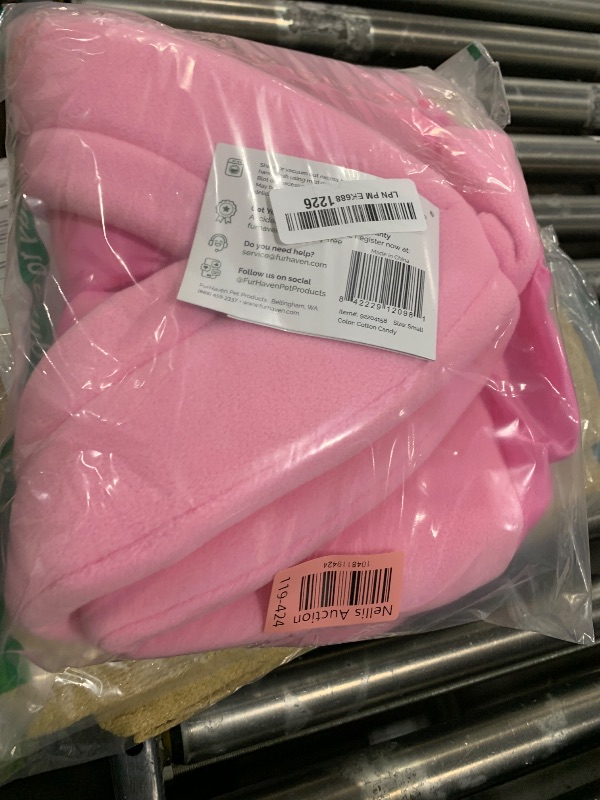 Photo 1 of Furhaven Cat Bed Cave for Indoor Cats & Small Dogs, Washable & Foldable w/ Removable Cushion - Polar Fleece Pet Tent - Cotton Candy Pink, Small