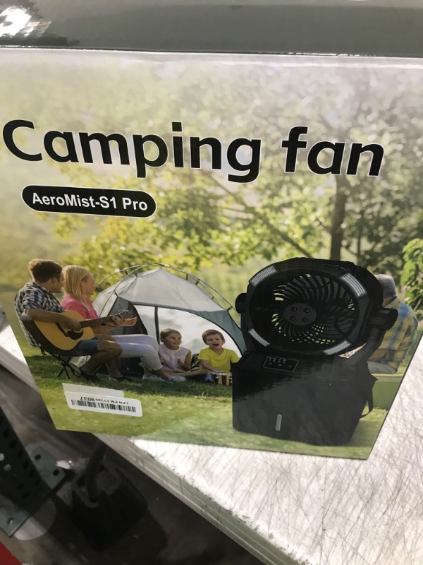 Photo 1 of Misting Fan Portable 42800mAh Rechargeable Camping Fan with Remote Control, 3 LED Light & Stepless Speed Control & Cooling Spray with 6L Bucket, Timer Function, Portable Handle, Rotating Hanging Hook