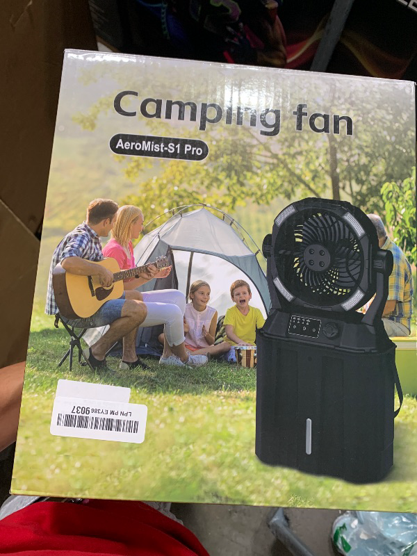Photo 1 of Misting Fan Portable 42800mAh Rechargeable Camping Fan with Remote Control, 3 LED Light & Stepless Speed Control & Cooling Spray with 6L Bucket, Timer Function, Portable Handle, Rotating Hanging Hook