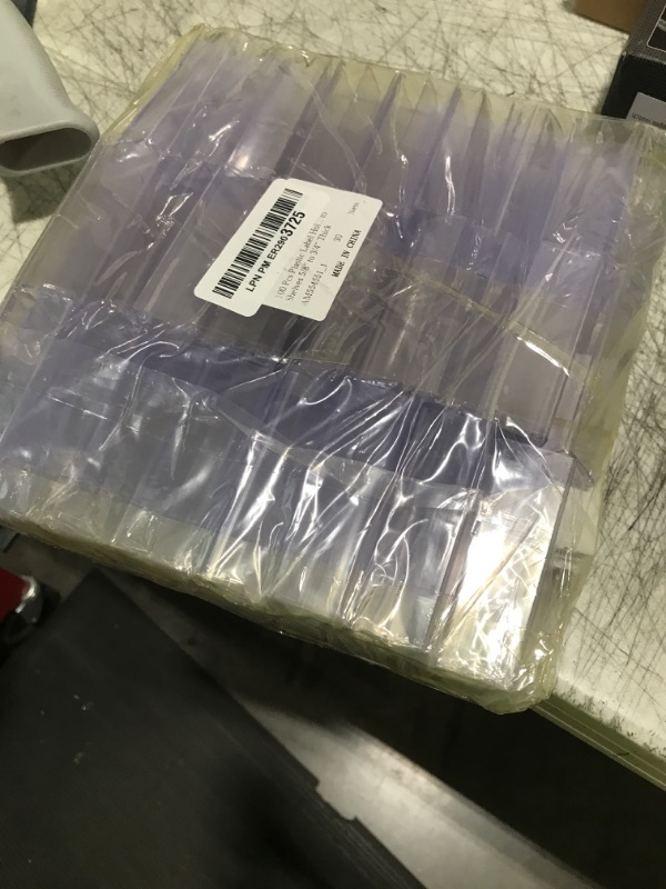 Photo 1 of 100 Pcs Plastic Label Holder with 100 Pcs Label Inserts, 3" L x1" H Clear Plastic Shelf Label Holder, Shelf Sign and Ticket Holder, Clips On to Shelves 5/8" to 3/4" Thick
