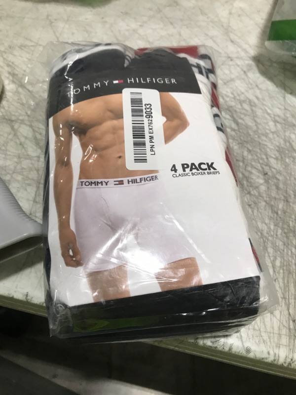 Photo 1 of Tommy Hilfiger Men's 4 Pocket Boxer Brief, Red/Navy/White, Large