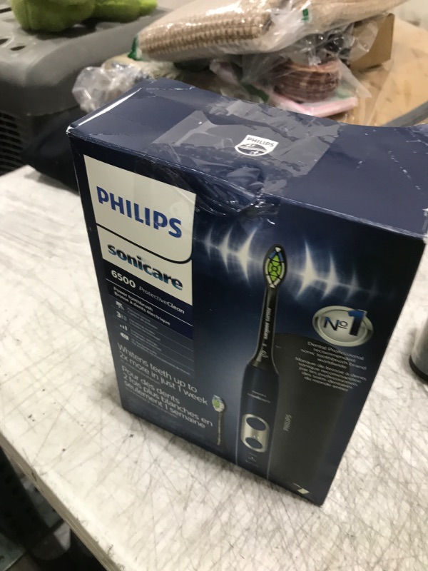 Photo 1 of Philips Sonicare ProtectiveClean 6500 Rechargeable Electric Toothbrush, with Pressure Sensor, 3 Cleaning Modes, SmarTimer and QuadPacer, 14-Day Battery Life, Charging Travel Case, Navy Blue, HX6462/07