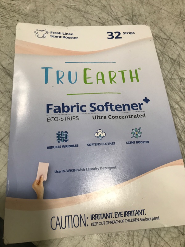 Photo 1 of Tru Earth Fabric Softener Strips for Washing Machine, Alternative to Fabric Softener Liquid and Pods, Fresh Linen Scent Booster, Up to 64 Loads Per 32-Count