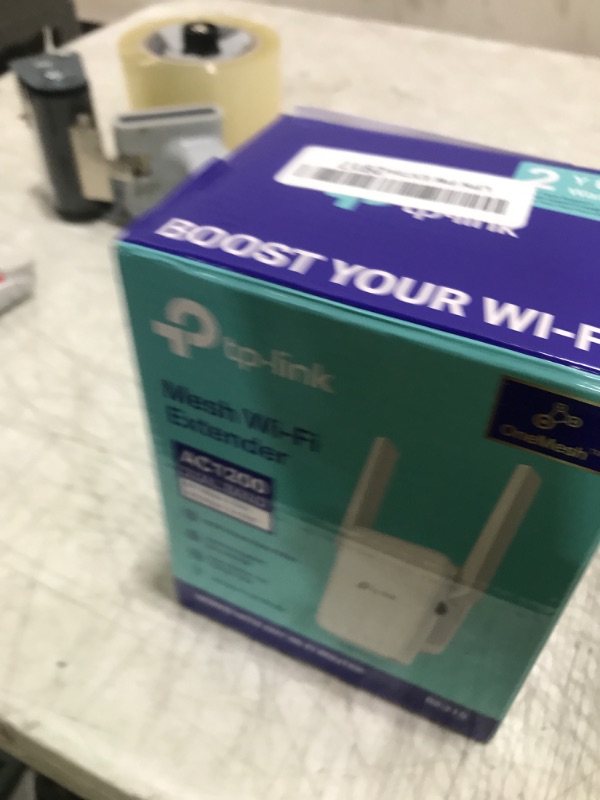 Photo 1 of TP-Link AC1200 WiFi Extender, 2025 Wirecutter Best WiFi Extender, 1.2Gbps Home Signal Booster, Dual Band 5GHz/2.4GHz, Up to 1600 Sq.ft and 32 Devices, EasyMesh Compatible, One Ethernet Port (RE315)