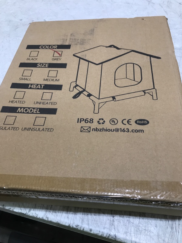 Photo 1 of Rest-Eazzzy Cat House for Indoor and Outdoor Cats in Summer, Waterproof, Fully Insulated Shelter for Stray and Feral Cats, Great for Cat Houses for Outdoor and Cat Beds for Indoor Cats(Grey, Small)