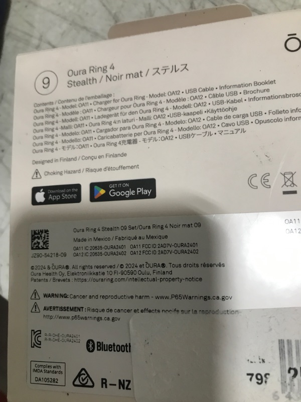 Photo 1 of Oura Ring 4 - Stealth - Size 9 - Smart Ring - Unique Sizing, Not Standard US Ring Sizes - Size First - Sleep Tracking Wearable - Heart Rate - Fitness Tracker - Up to 8 Days of Battery Life