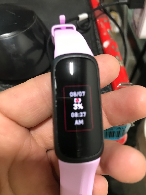 Photo 1 of Fitbit Inspire 3 Health &-Fitness-Tracker with Stress Management, Workout Intensity, Sleep Tracking, 24/7 Heart Rate and more, Lilac Bliss/Black, One Size (S & L Bands Included)