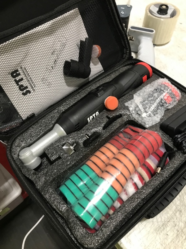 Photo 1 of SPTA Cordless Mini Car Polisher, 12V Micro Cordless Scratches Killer Car Polisher RO/DA Mini Car Polisher for polishing, Sanding and Cleaning