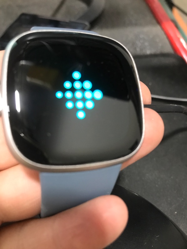 Photo 1 of Fitbit Versa 4 Fitness Smartwatch with Daily Readiness, GPS, 24/7 Heart Rate, 40+ Exercise Modes, Sleep Tracking and more, Waterfall Blue/Platinum, One Size (S & L Bands Included)