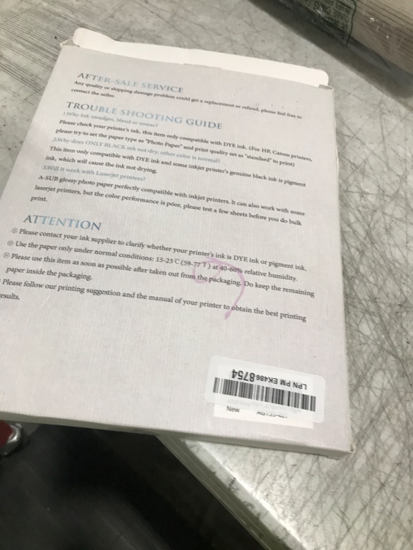 Photo 1 of A-SUB Glossy Thin Photo Printer Paper for Flyer Brochure Chip Bag 8.5x11 Inch 36lb for Inkjet Printer Dye Ink Single-Side Print 135gsm