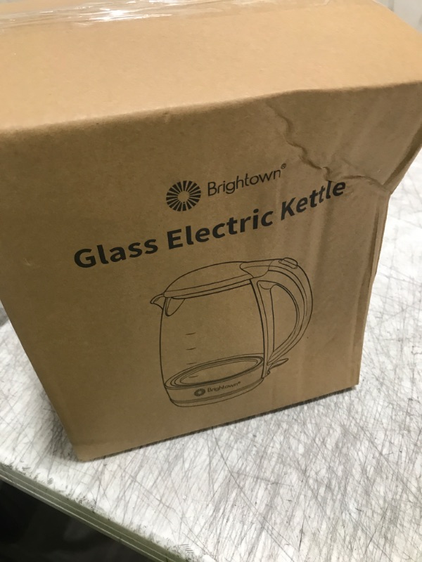 Photo 1 of Brightown Electric Glass Kettle for Tea and Coffee, BPA-Free, Fast Boiling, Auto Shut-Off, 1.7 L, 1500W