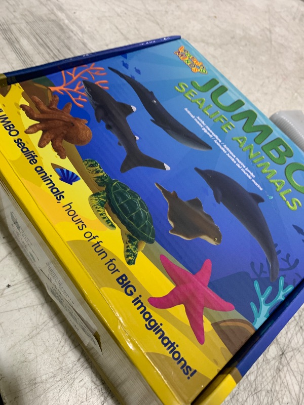 Photo 1 of Learning Minds Jumbo Sea Animals - Set of 7 Educational Ocean Fish Toys for Kids - Shark, Whale, Dolphin, Octopus Animal Figures - Toy Fish & Sea Creatures for Toddlers - Age 18 Months +