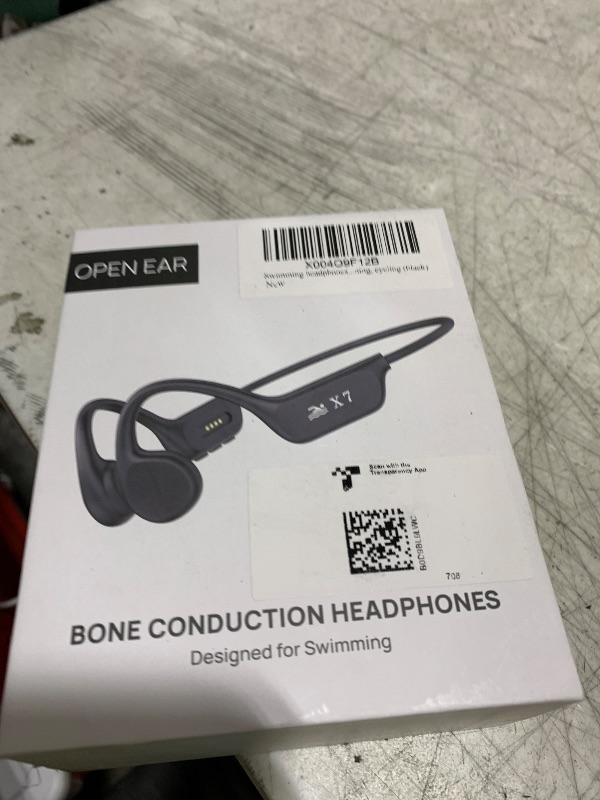 Photo 1 of Swimming headphones-bone conduction headphones, IP68 waterproof built-in MP3 player 32G memory, underwater swimming headphone, wireless open Earphones Bluetooth 5.3, for running, cycling (black)