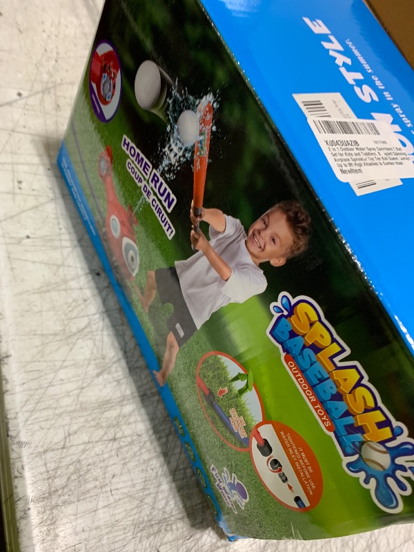 Photo 1 of 2 in 1 Water Sprinklers T Ball Set for Kids and Toddlers, Baseball Sprinkler for Backyard Helicopter Toy, Attaches to Garden Hose Summer Pool Outdoor Water Toy