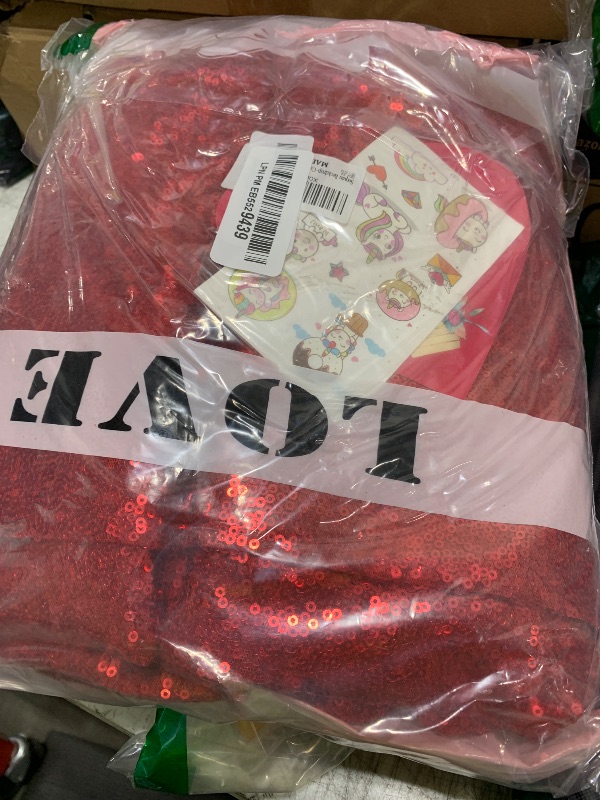 Photo 1 of ShinyBeauty Sparkling Red Sequin Fabric Photography Backdrop 5FTx10FT | Glitter Birthday Party Decor, Studio Background for Events & Holiday Photo Booths