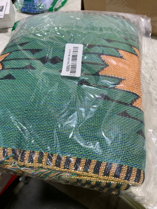 Photo 1 of Sweetshow Western Native American Throw Pillow Covers 18X18 Inch Turquoise Blue Aztec Southwest Decorative Pillow Cases for Couch Set of 2 Linen Cushion Cover for Couch Sofa Patio Bedroom Livingroom