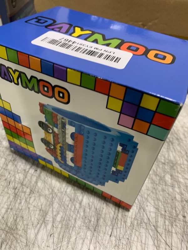 Photo 1 of DAYMOO Build on Brick Mug, Cool Coffee Mugs for Kids, Creative Novelty Building Block Cups, Funny Coffee Mug for Men Adults Women Xmas Christmas - Blue