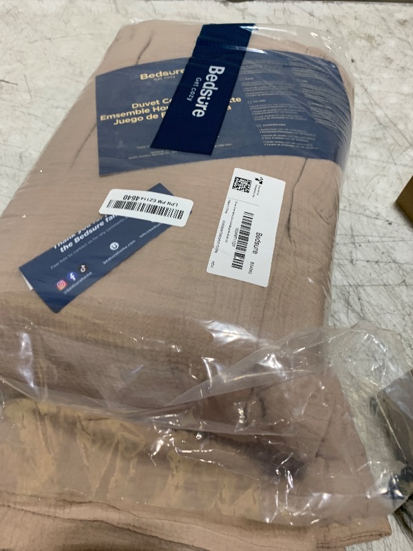 Photo 1 of Bedsure 100% Muslin Cotton Duvet Cover Queen Size - Ultra-Soft, Breathable & Lightweight - Linen Like Gauze Comforter Cover Set with Button Closure and Corner Ties (Khaki, Queen, 90"x90")