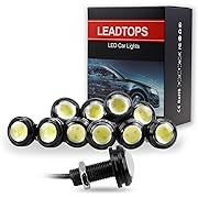 Photo 1 of 10Pcs 18mm 12V Eagle Eye LED Car Fog DRL Daytime Running Light Backup Reverse Tail Rock Lights Small bulb (White, Black Case)